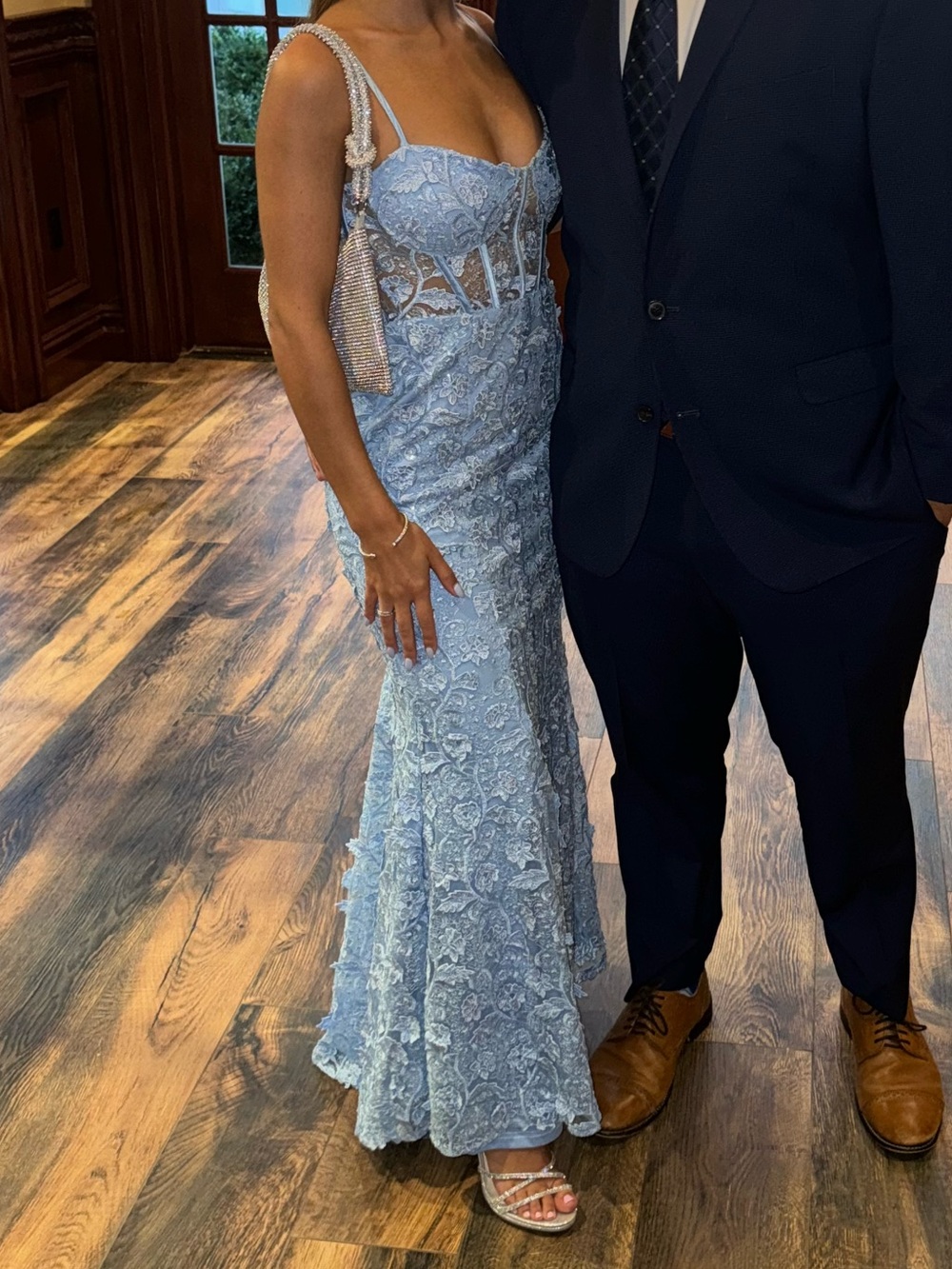 Lulu's Light Blue Lace Embroidered Dress - Picture 4 of 4